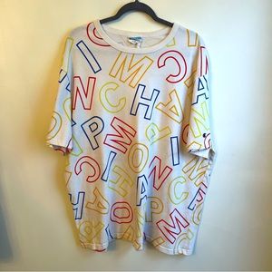 Oversized Champion All Over Block Logo Men's T-Shirt Size 2X Red Yellow …